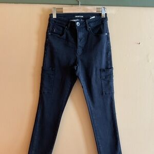 Tristan Women’s Dark Slim Fit Cargo  Jeans Size 2